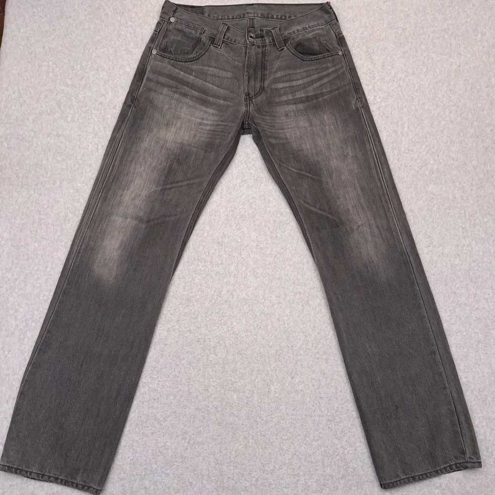 Levi's 514 Jeans Men's 33X33 Gray‎ Denim Slim Straight Faded Faux Flap Pocket